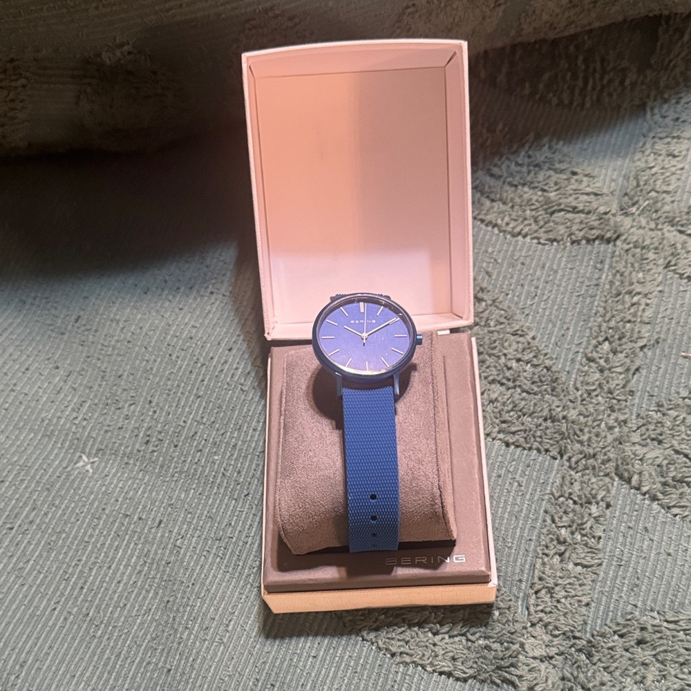 Ring Blue Watch with Silver Accents